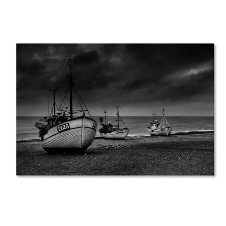 Trademark Fine Art Niels Christian Wulff 'Beach Fishing' Canvas Art, 12x19 1X00139-C1219GG